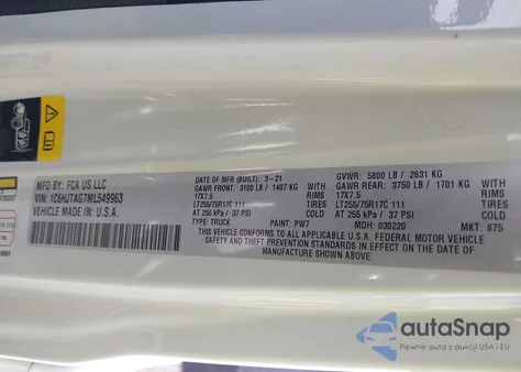 2021 Jeep Gladiator Willys 4X4 from USA, damaged, VIN 1C6HJTAG7ML549963